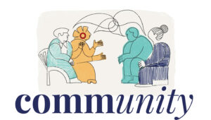 Community Header Image of 4 People Talking While Sitting Down